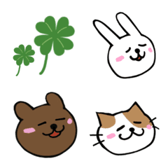 [LINE絵文字] うさクマねここ【絵文字】の画像