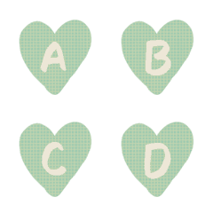 [LINE絵文字] Green love lattice English letters abcdの画像