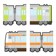 [LINE絵文字] つなげて 遊べる 電車 絵文字 10の画像