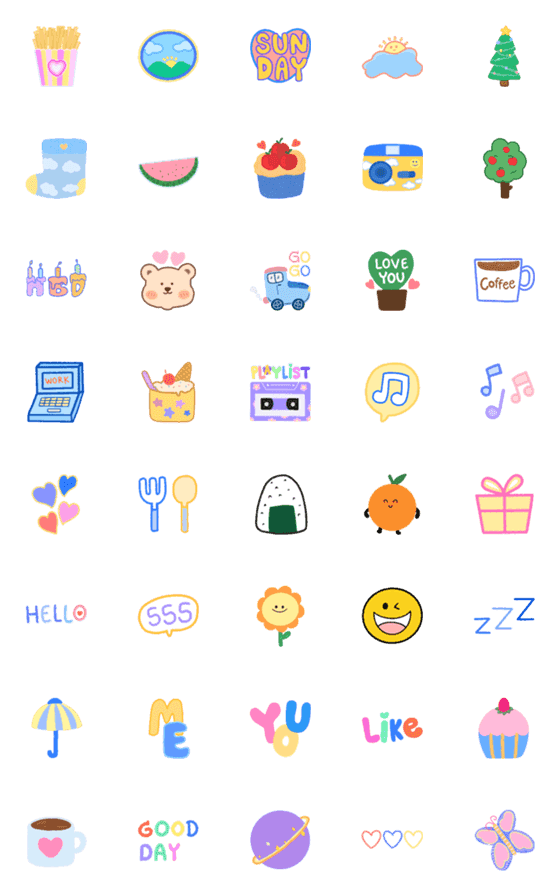 [LINE絵文字]mood emoji cute2の画像一覧