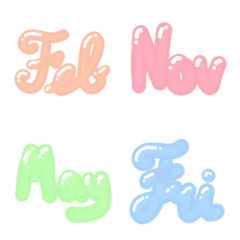 [LINE絵文字] Months ＆ Weeks Emojiの画像