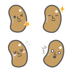 [LINE絵文字] シンプルな大豆さんの絵文字の画像