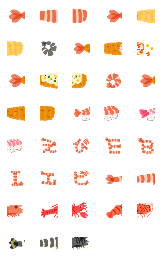 [LINE絵文字]えびの絵文字の画像一覧