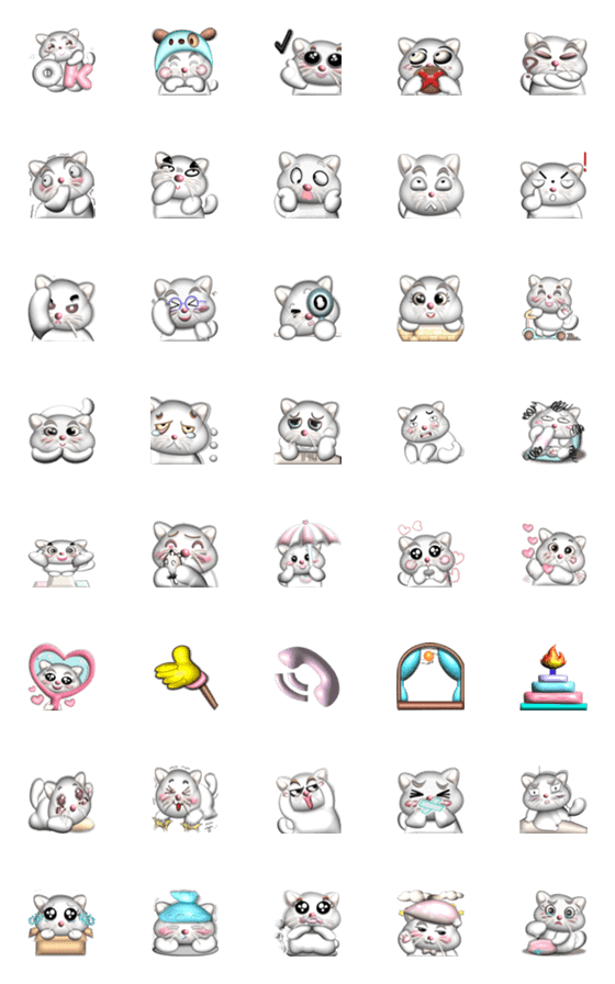 [LINE絵文字]Snowmeow3DEmoji(animation)の画像一覧