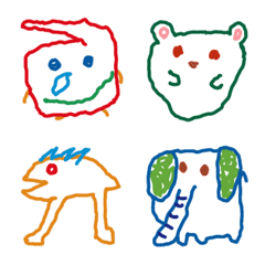 [LINE絵文字] 動く！ こども画伯 #11の画像