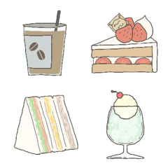 [LINE絵文字] 食べもの飲もの絵文字 AHIRUtokidokiHIYOKOの画像