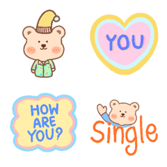 [LINE絵文字] Emoji cute (positive thinking bear)の画像