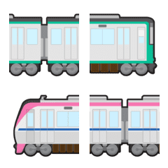 [LINE絵文字] つなげて 遊べる 電車 絵文字 15の画像