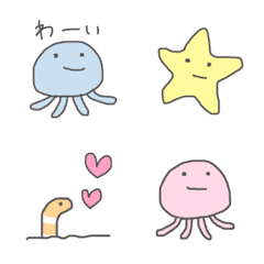 [LINE絵文字] くらげと海の仲間たち☆の画像