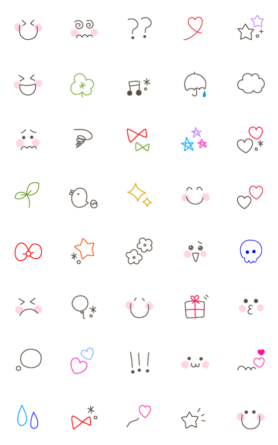 [LINE絵文字]大人シンプル線画絵文字＊の画像一覧
