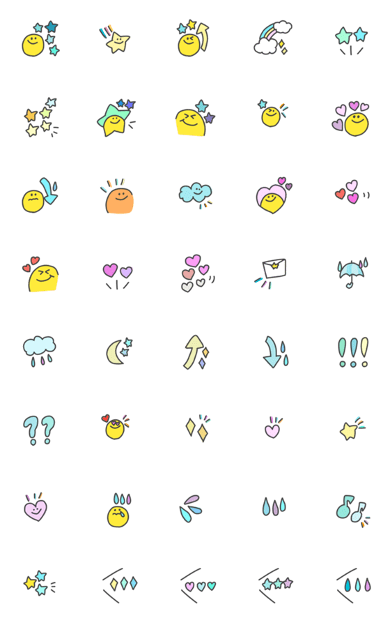 [LINE絵文字]動くカラフルかわいい絵文字の画像一覧