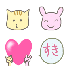 [LINE絵文字] こねことウサギのなかよし絵文字の画像