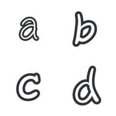 [LINE絵文字] abcd black ＆ Whiteの画像