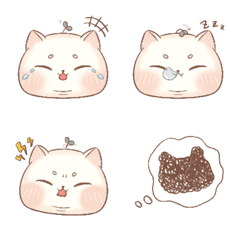 [LINE絵文字] 豆苗にゃんこ (Doumeow) 1- Revised Ver.の画像