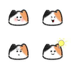 [LINE絵文字] シンプル！かわいい三毛猫の画像