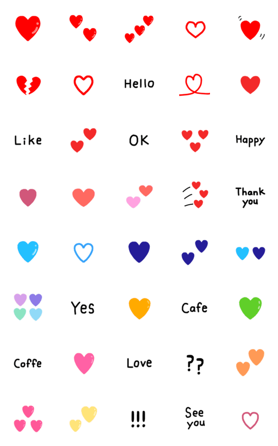 [LINE絵文字]シンプル ハートの画像一覧