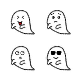 [LINE絵文字] シンプル！かわいいオバケ【ハロウィン】の画像