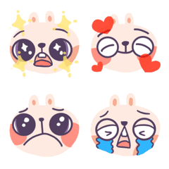 [LINE絵文字] Pink Liao big rabbit emojiの画像