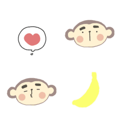眉の太いお猿さんの絵文字［修正版】の絵文字メイン画像