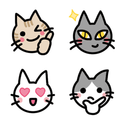 [LINE絵文字] くっきりはっきり見やすい猫の絵文字の画像