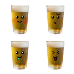 [LINE絵文字] 【お酒】シンプル！かわいいビールの画像