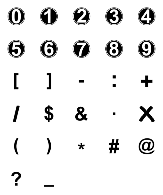 [LINE絵文字]Number color black and whiteの画像一覧