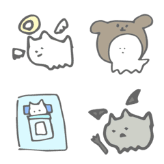【かわいい】ゆるい手書きしろねこの絵文字メイン画像