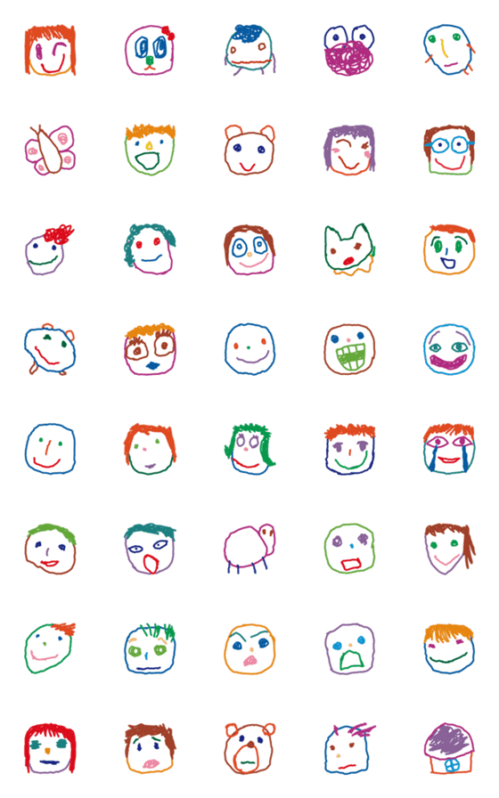 [LINE絵文字]動く！ こども画伯 #14の画像一覧