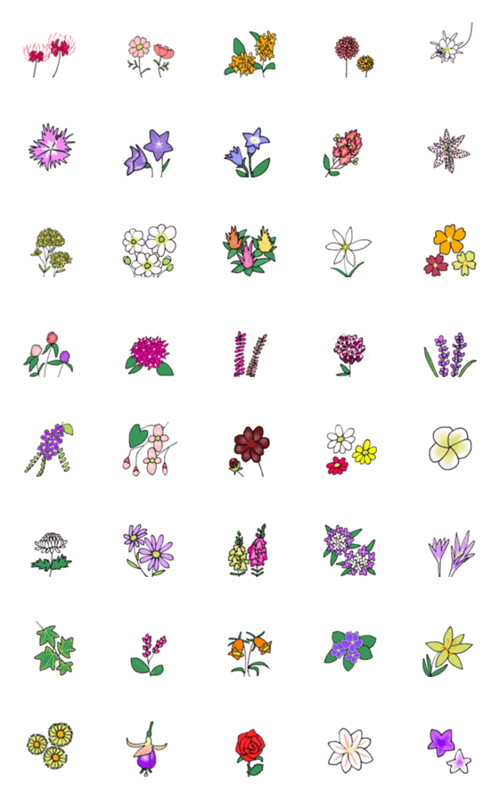 [LINE絵文字]9月に咲く花図鑑（絵文字）の画像一覧