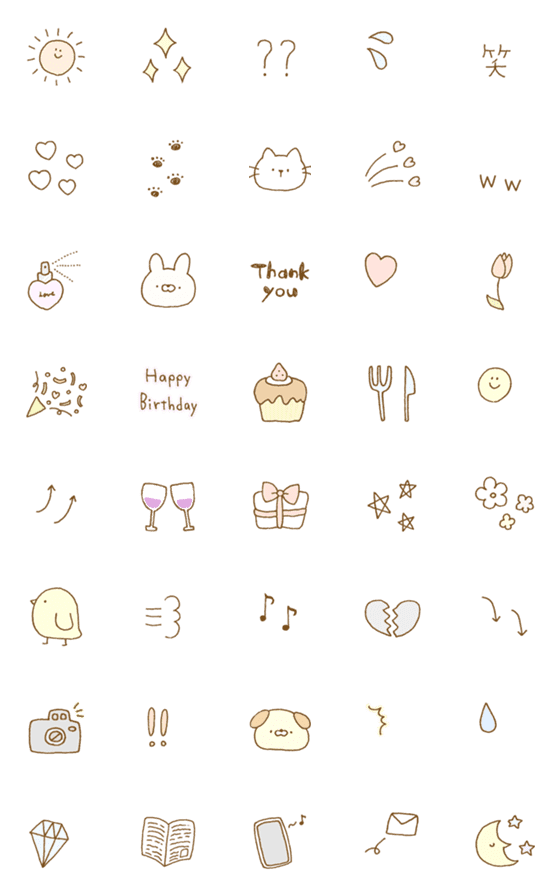 [LINE絵文字]シンプル可愛いえもじ♡の画像一覧