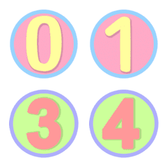 [LINE絵文字] Pastel emoji numbers Ver.2の画像