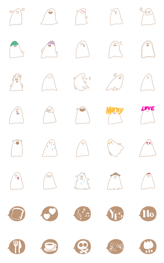 [LINE絵文字]New ghost friendsss #4の画像一覧