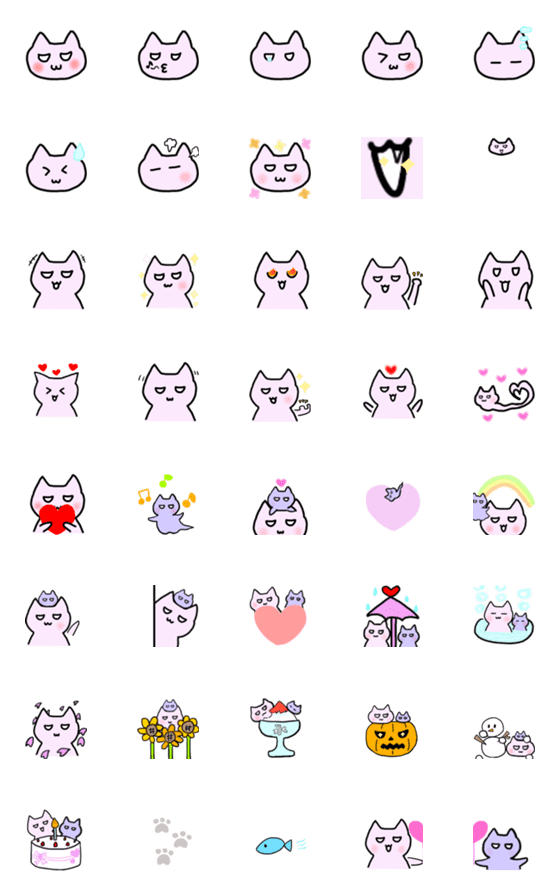 [LINE絵文字]【動く】おばけねこさん 絵文字の画像一覧