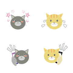 [LINE絵文字] Orange gray cat expression stickersの画像