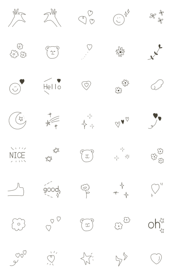 [LINE絵文字]さらっと大人シンプルな絵文字の画像一覧