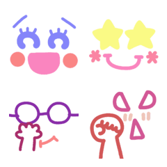 [LINE絵文字] 気持ち伝わるカラフル顔絵文字10の画像