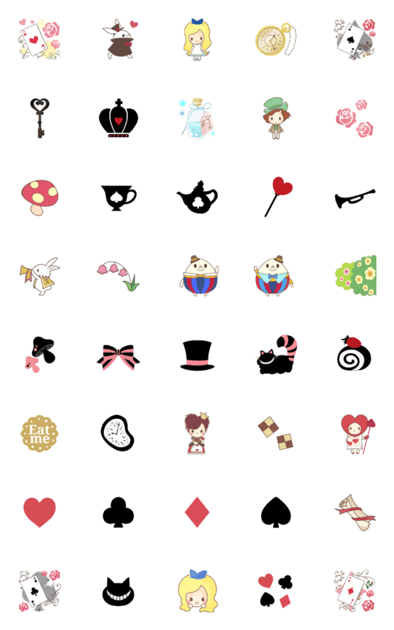 [LINE絵文字]♠️❤️不思議の国のアリス♦️♣️の画像一覧