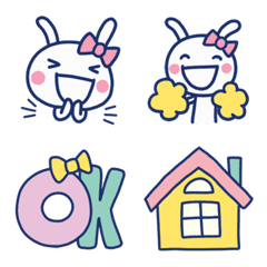 [LINE絵文字] かわいく使える♡ほぼ白うさぎ絵文字の画像