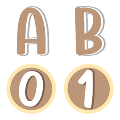 [LINE絵文字] emoji abc and numbe minimal Ver.1.1の画像