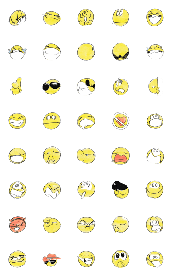 [LINE絵文字]basic yellowの画像一覧