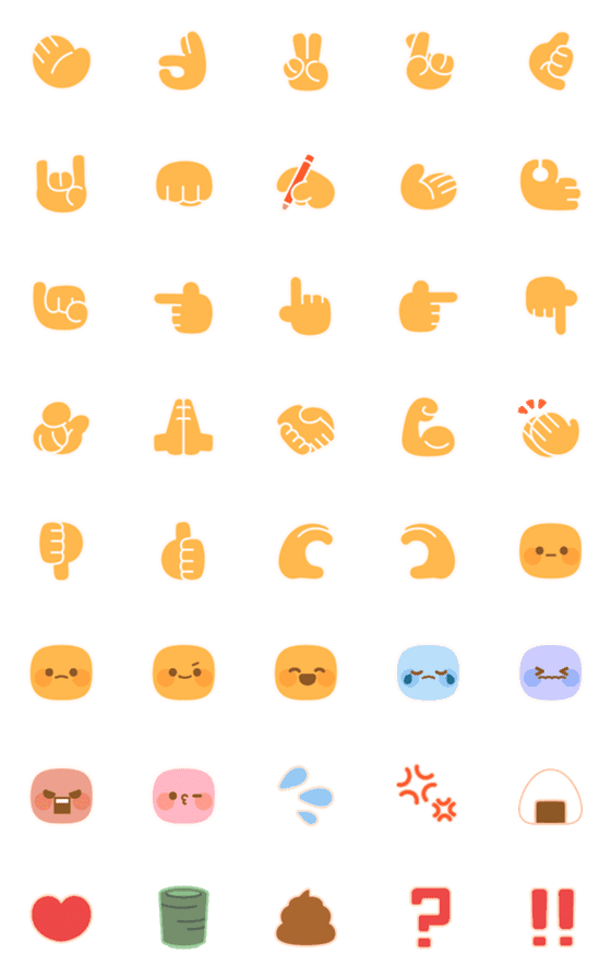 [LINE絵文字]色々なハンドサインえもじの画像一覧