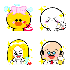 [LINE絵文字] LINE Friends kawaii Emojiの画像