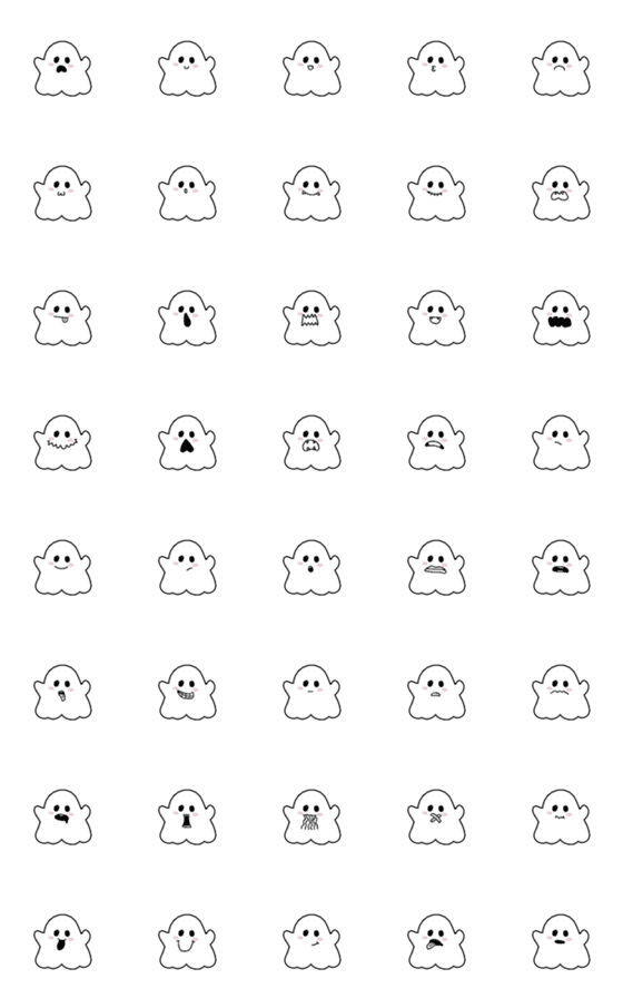 [LINE絵文字]halloween little ghostの画像一覧