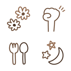シンプル○ナチュラルブラウン絵文字の絵文字メイン画像
