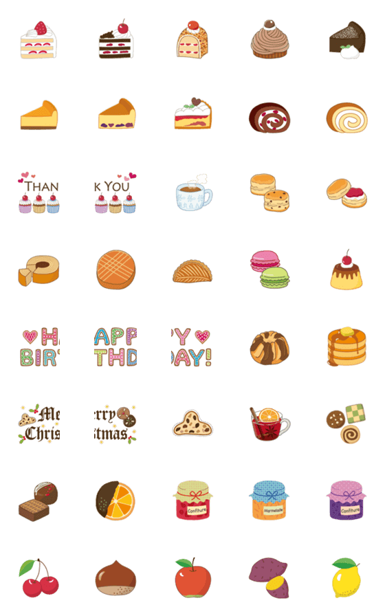 [LINE絵文字]スウィーツ絵文字の画像一覧