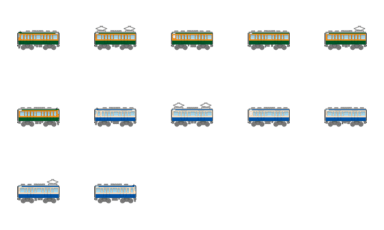 [LINE絵文字]ローカル電車の画像一覧