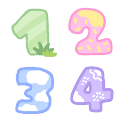 [LINE絵文字] Number cute colourful minimal emojiの画像