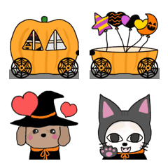 [LINE絵文字] Kuro ＆ friends Happy Halloween Emojiの画像