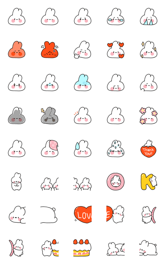 [LINE絵文字]うさぎのうさちの画像一覧