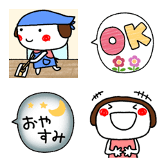 [LINE絵文字] ◇静止画ver◇女の子と吹き出し絵文字。の画像